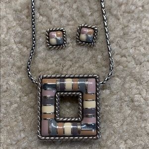 Brighton square cabana necklace and  earrings